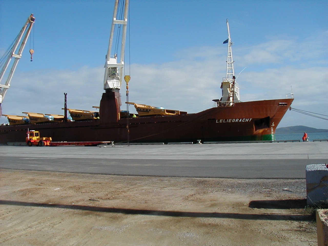 Cat Trucks on Transport Ship